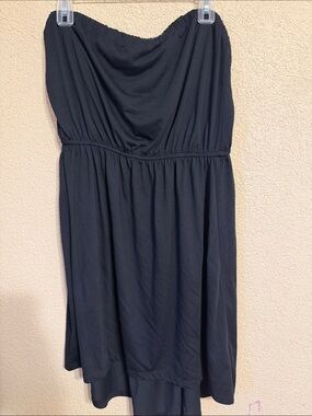 Target Black Strapless Dress with Gathered Bodice